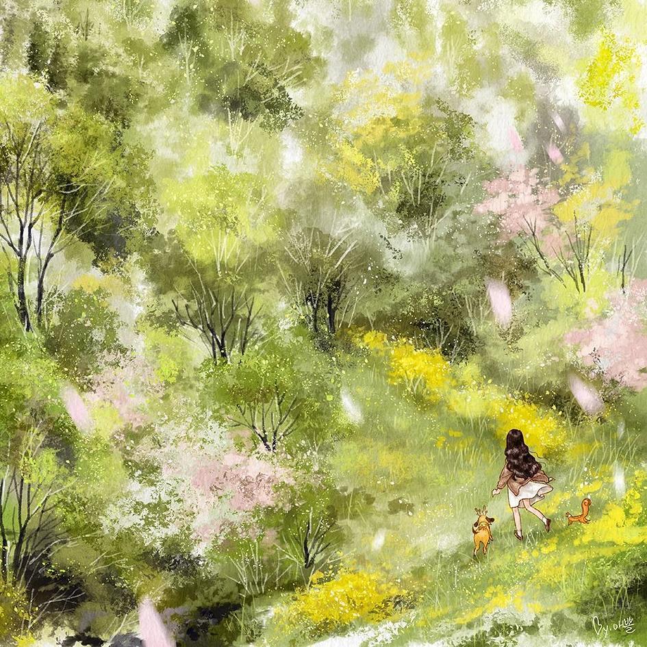 韩国插画师 | aeppol 森林女孩日记 插画
