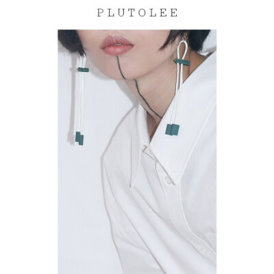 定制 PLUTOLEE｜ 独立设计 运动感鞋带绳结耳环 耳夹14k包金耳勾