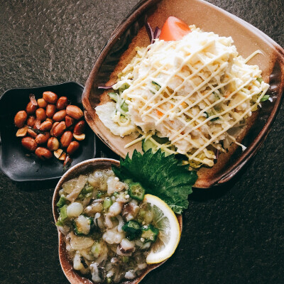 山上下居酒屋 土豆泥沙拉 芥末章鱼