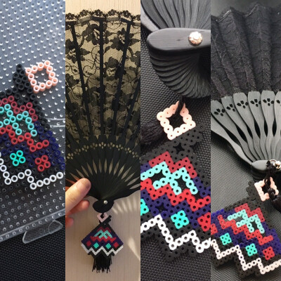 小作业，扇子坠一枚
@MM拼豆 ​​​​