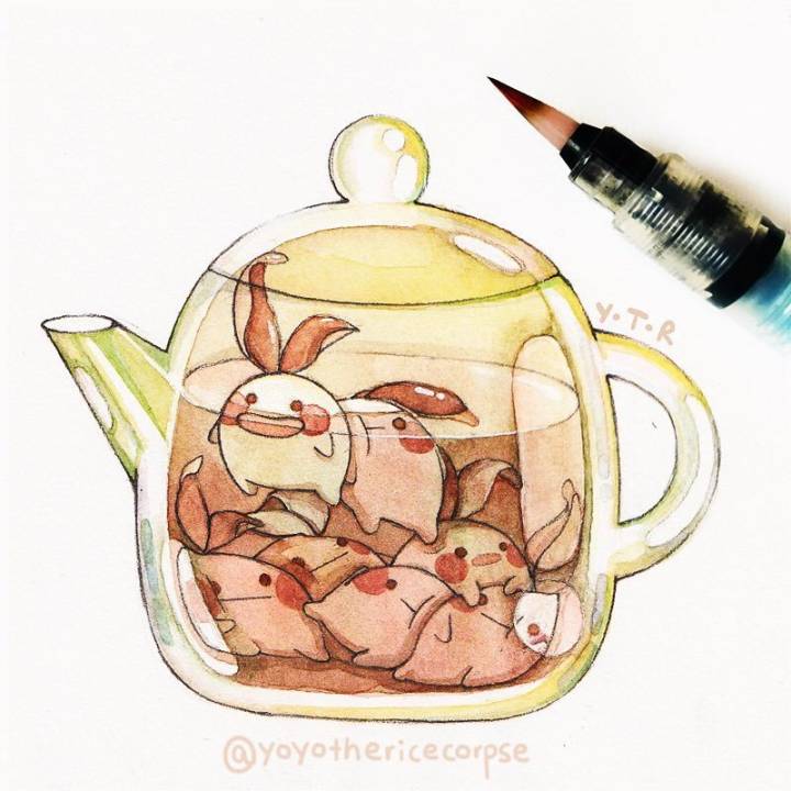 卡通小茶壶插画