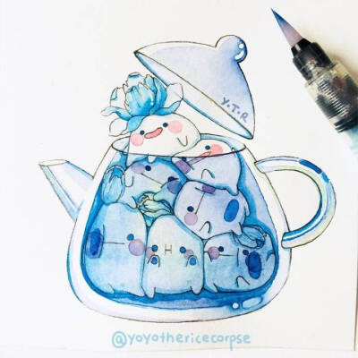 卡通小茶壶插画