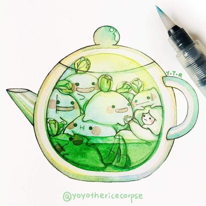 卡通小茶壶插画