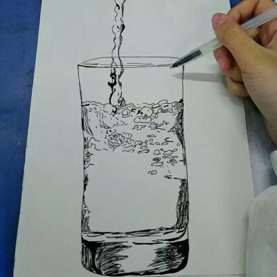 水杯绘画