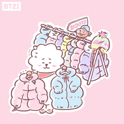 BT21
Van Koya RJ Shooky Mang Chimmy TATA Cooky