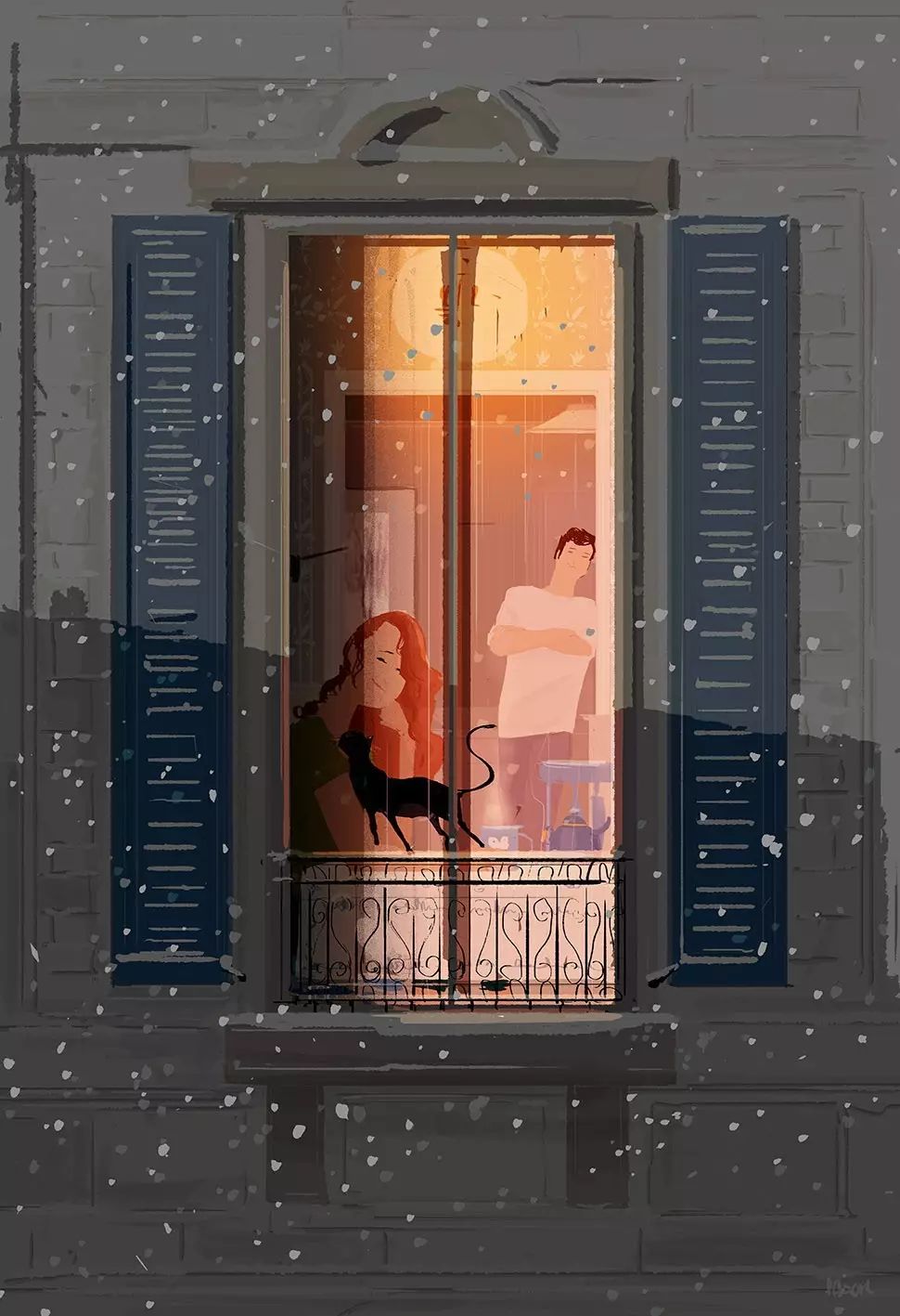 Pascal Campion，法裔美国人，插画师，现居旧金山，他的作品温馨浪漫，以轻盈温软的笔触刻画现代都市的优雅，少男少女间的浪漫，家庭的温馨，以及自然间的童真与快乐。