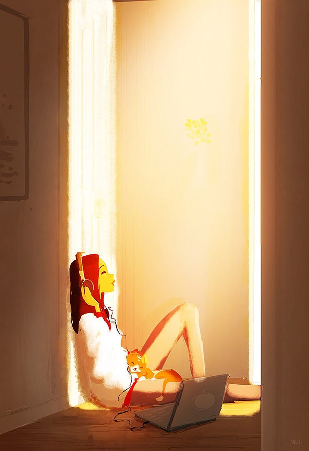 Pascal Campion，法裔美国人，插画师，现居旧金山，他的作品温馨浪漫，以轻盈温软的笔触刻画现代都市的优雅，少男少女间的浪漫，家庭的温馨，以及自然间的童真与快乐。