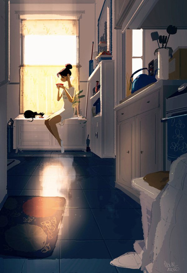 Pascal Campion，法裔美国人，插画师，现居旧金山，他的作品温馨浪漫，以轻盈温软的笔触刻画现代都市的优雅，少男少女间的浪漫，家庭的温馨，以及自然间的童真与快乐。