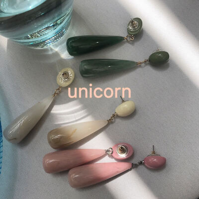 unicorn自制韩国树脂亚克力水滴耳钉 优雅甜美气质耳钉insta同款