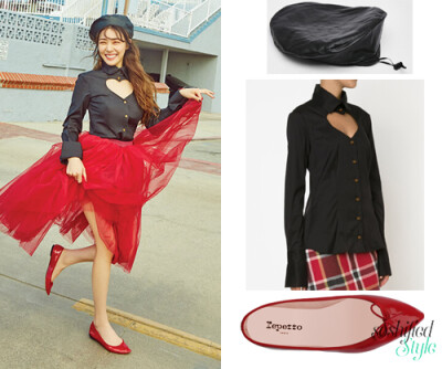 Bershka:+Faux+Leather+Beret+@+bershka.com+$19.90
Vivienne+Westwood+Red+Label:+Cut-out+Heart+Shirt+@+farfetch.com+(Price+upon+application)
Repetto:+Brigitte+Ballerina+@+repetto.com+$365