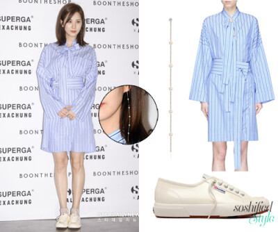 Vintage+Hollywood:+Slim+Chain+n+Pearl+Earring+@+vintagehollywood.co.kr+₩59,000
Victoria,+Victoria+Beckham:+Sash+Tie+Stripe+Print+Shirt+Dress+@+lanecrawford.com+£395
Superga+x+Alexa+Chung:+Patent+is+a…