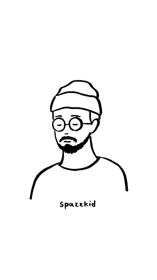 手帐，黑白壁纸，插画