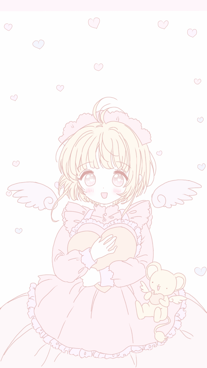 by杉杉 软妹 壁纸 可爱 简约 少女 手绘 动漫 粉