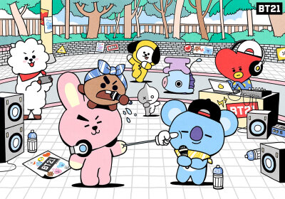 BT21
Van Koya RJ Shooky Mang Chimmy TATA Cooky