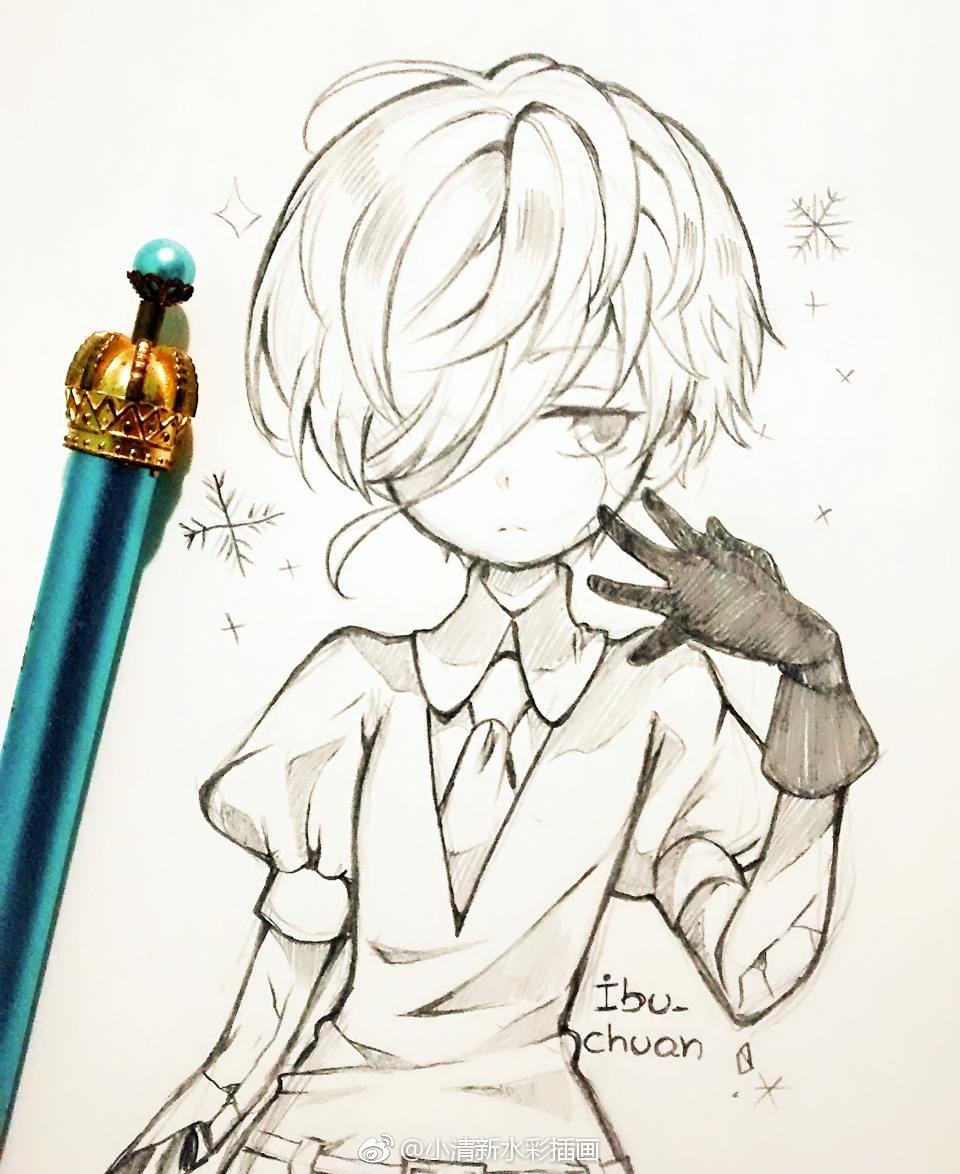 黑白线描画~ins：ibu_chuan ​