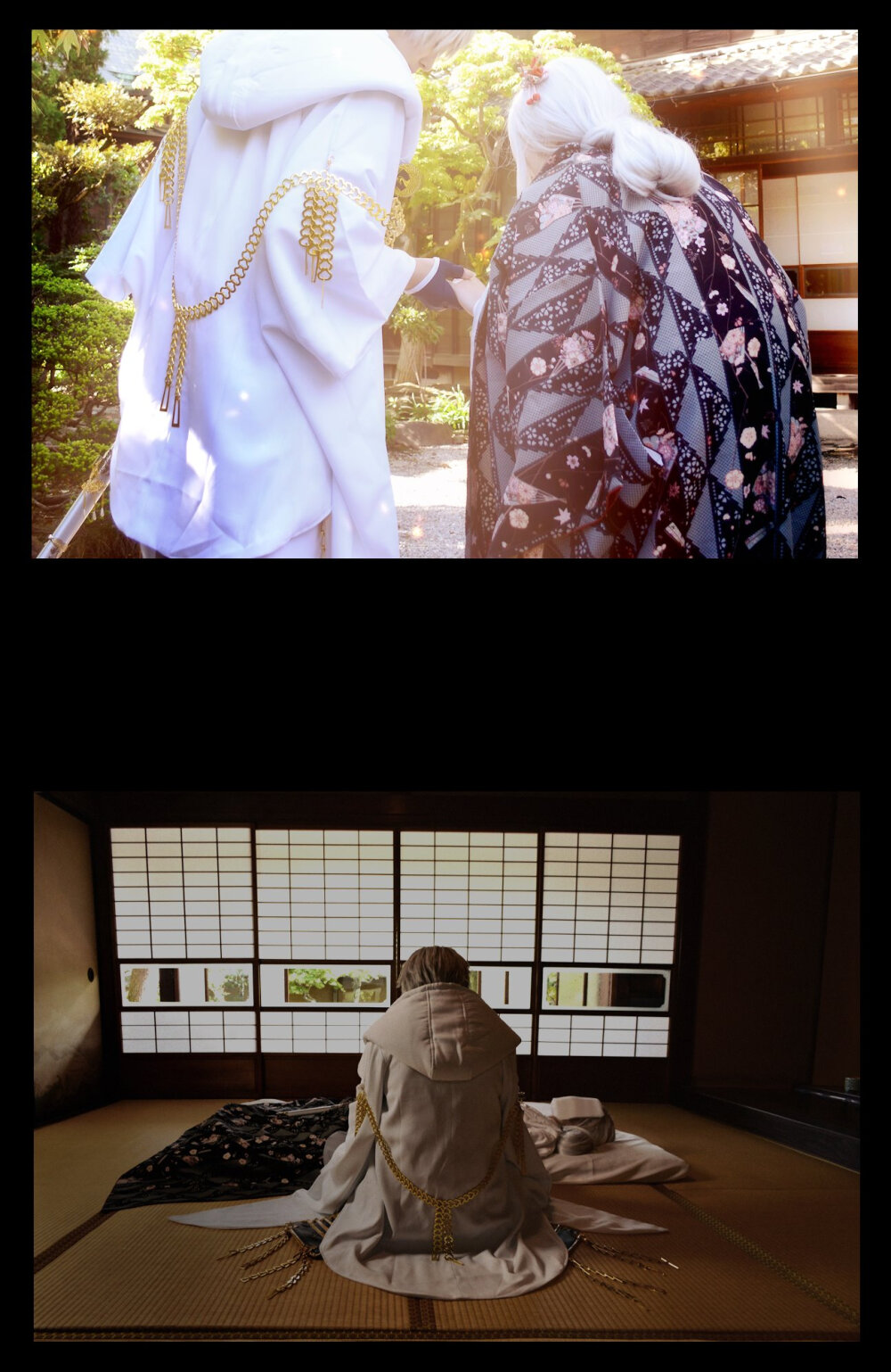 #转自推特#刀剑乱舞 cos#鹤丸国永#女审神者
cn
鹤丸国永:ウイル
女审神者:春子(幼年)
みおさゃん(青年，老年)