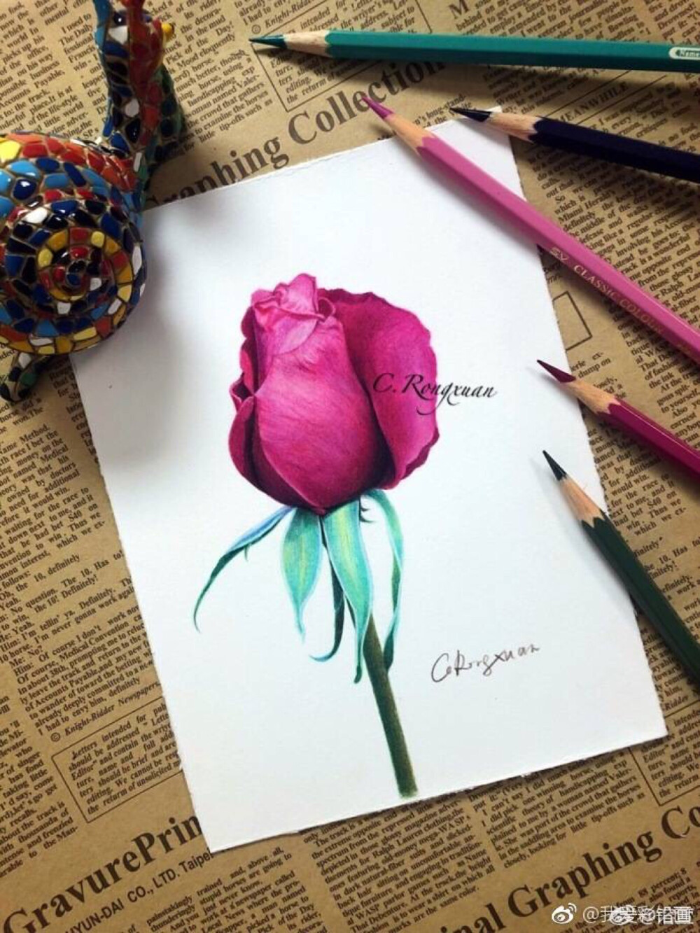 彩铅花