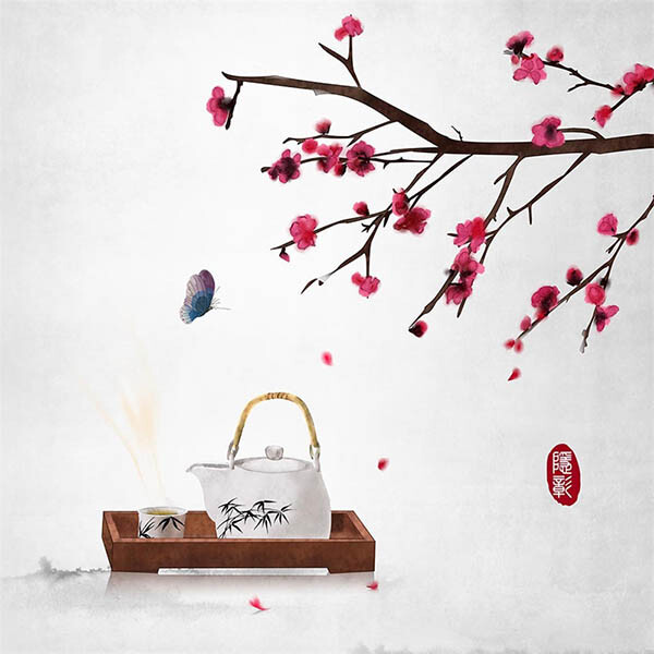 意境古典禅意24节气古风水墨画中式中国风古风插画