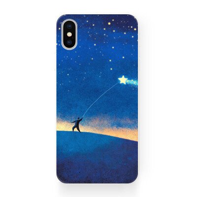 英伦手绘梦想星星空苹果x iphone 8 plus i6 i7 plus i5se 手机壳