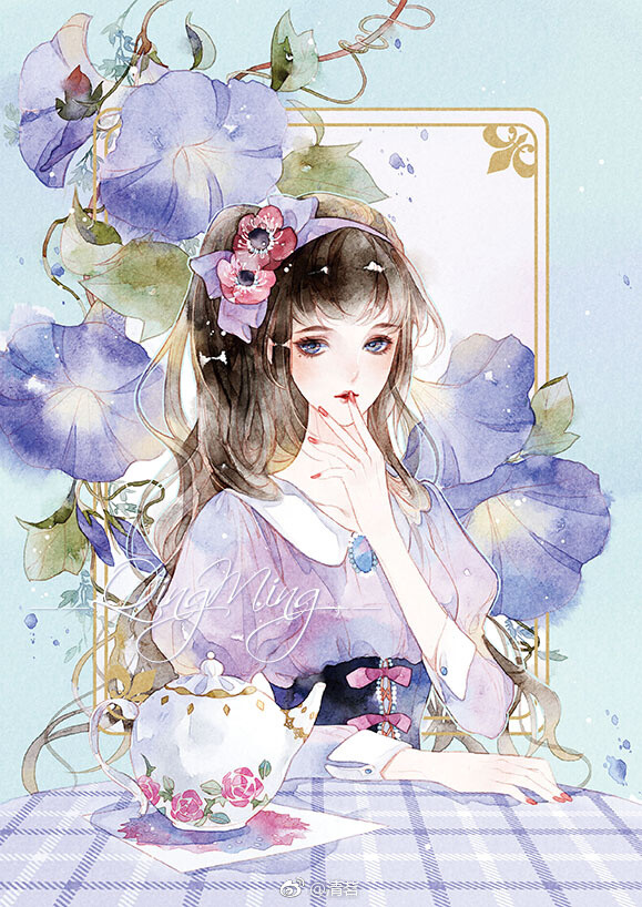 〔 水彩美人 〕作者' 清茗