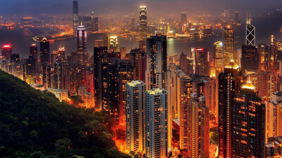 General 1920x1080 cityscape Hong Kong night city lights China skyscraper