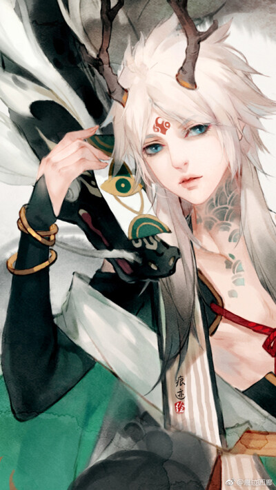 古风 红衣 玄衣 妖孽 美男 立绘 道士哥哥