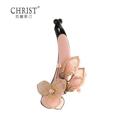 CHRIST/克丽斯汀秋冬新品 刺绣花朵香蕉夹竖夹韩国马尾发夹头饰