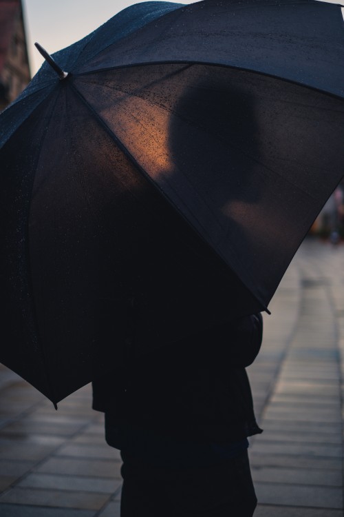 撑着伞的人图片下雨天，人们都会打一把伞出门，撑着伞行走，以免被雨打湿。