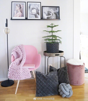 粉灰色系的大气家居风格 ​