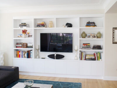 2018电视墙背景墙置物架