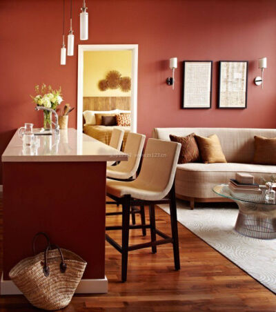 2018红色背景墙图片