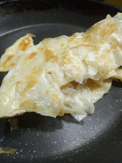 温水面团自制手抓饼，成功?酥皮薄脆