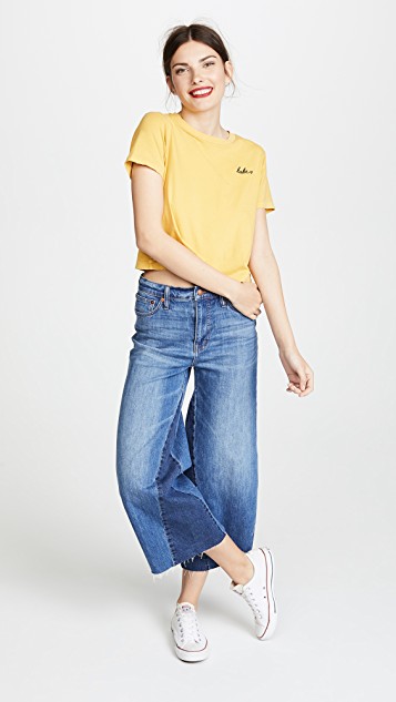 Madewell 阔腿九分牛仔裤