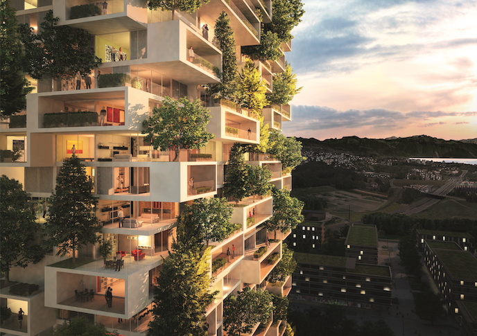 Italian architect Stefano Boeri has revealed designs for a plant-covered 36-storey tower