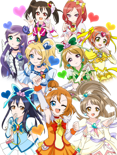 （角色服装调换）lovelive*光之美少女 高坂穗乃果*smile日野茜 绚濑绘里*fresh苍乃美希 南小鸟/琴梨*splashstar美翔舞 园田海未*yes5水无月香恋 星空凛*suite调边亚子 西木野真姬*心跳圆亚久里 小泉花阳*yes5秋元小…