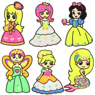 免烤雪花泥 珍珠粘土画彩泥画手工制作材料包木质人物