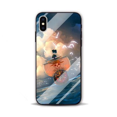 海盗船动漫大海 三星S8 苹果7 iphoneX 8plus MIX2S 玻璃手机壳