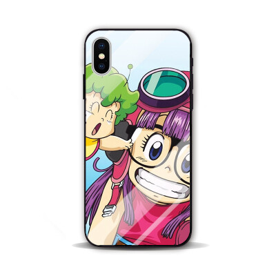 可爱卡通漫画阿拉蕾三星S9 苹果7 iphone8 plus MIX2S 玻璃手机壳