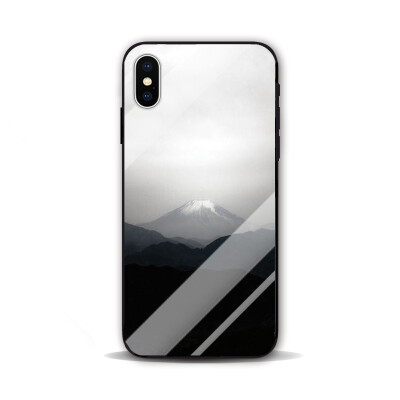 富士山日本原宿风 三星S8 苹果8 iphoneX 6plus MIX2S 玻璃手机壳