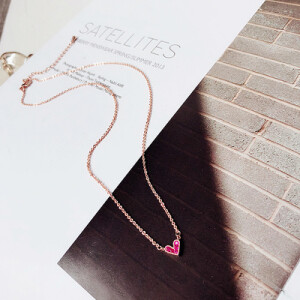 玫瑰金色桃心项链女锁骨链闺蜜姐妹链简约韩版学生森系短链