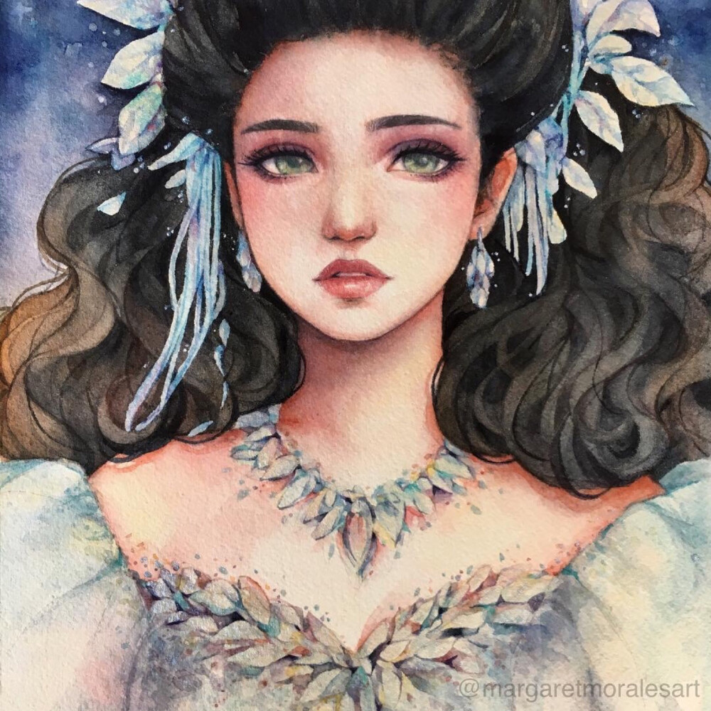 水彩 人物绘画 插画 插画师ins@ margaretmoralesart