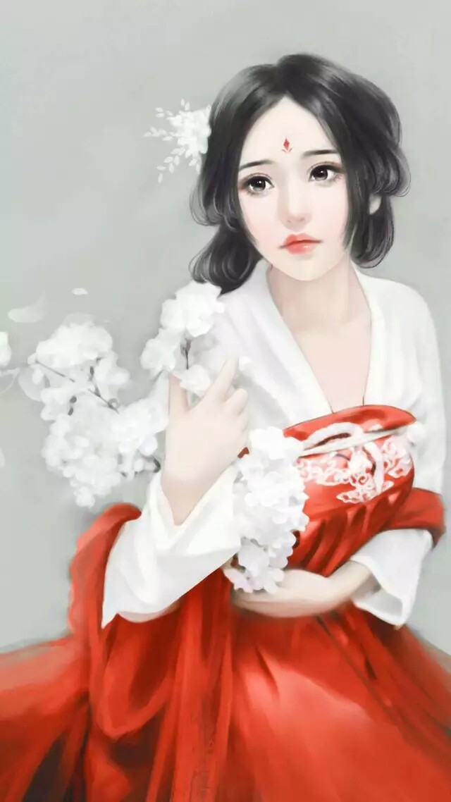 T^T喜欢的抱走，古风 红衣 壁纸 插画 妖孽 美女 剑三 