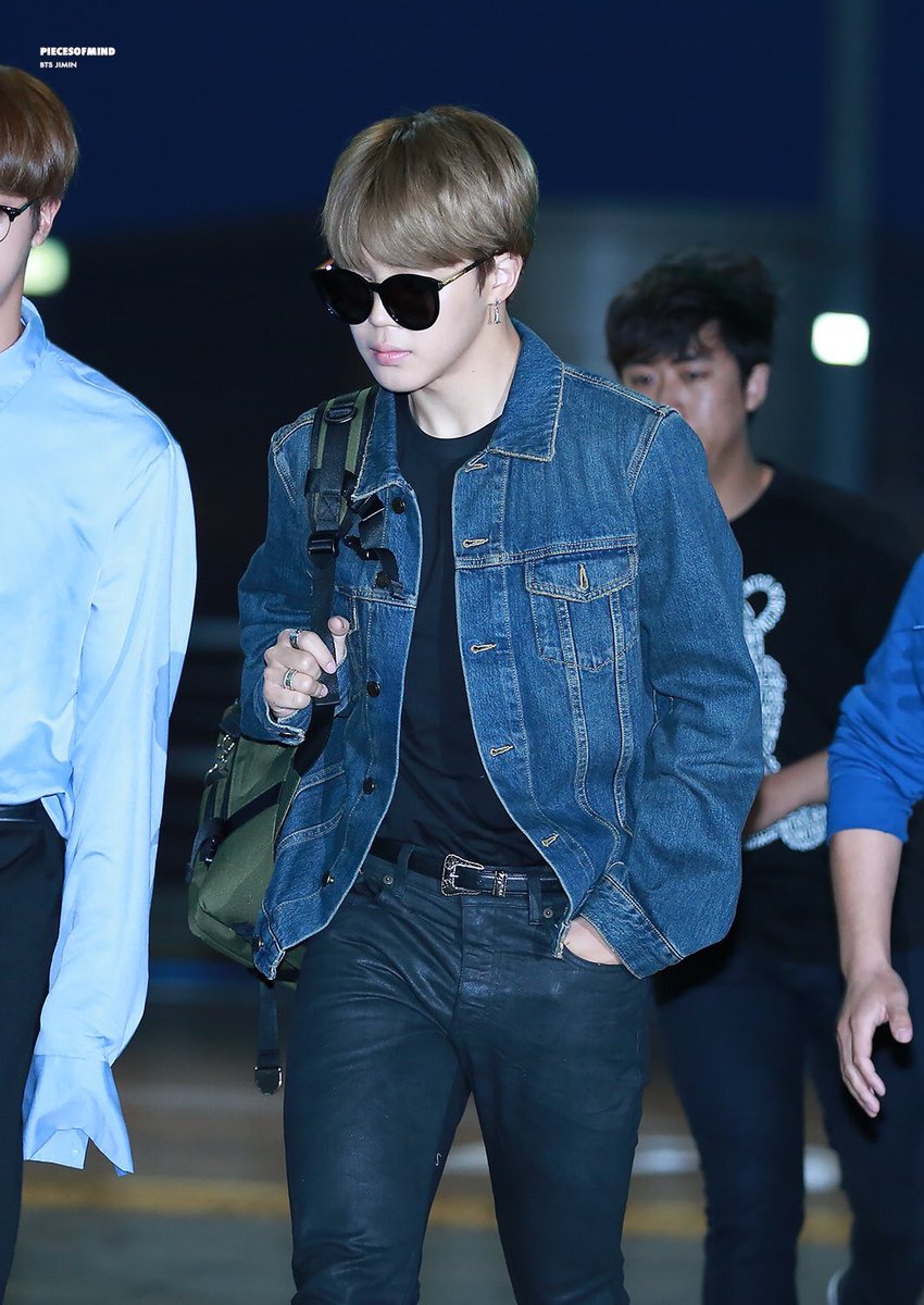 jimin 朴智旻 bts 防弹少年团 牛仔衣加身秒变大佬