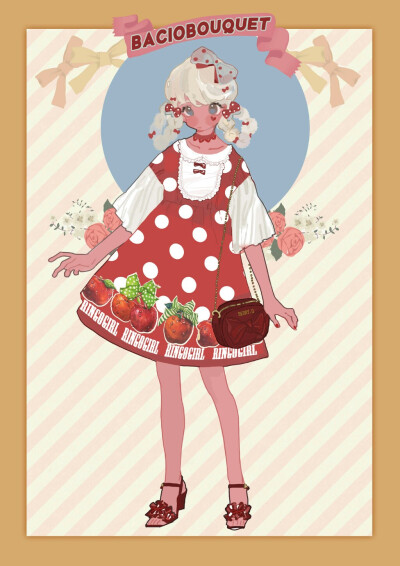 @riiverr: [cp]最近给 @榛果可可花束 画滴小女孩们❤
（饼&型均为榛果自己滴设计~ ​​​[/cp]
樱桃炸弹 甜甜圈 小草莓