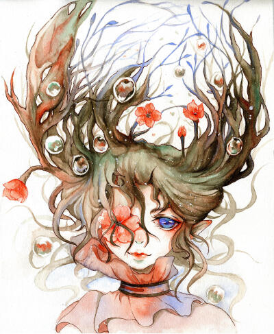 幕暮木手绘水彩