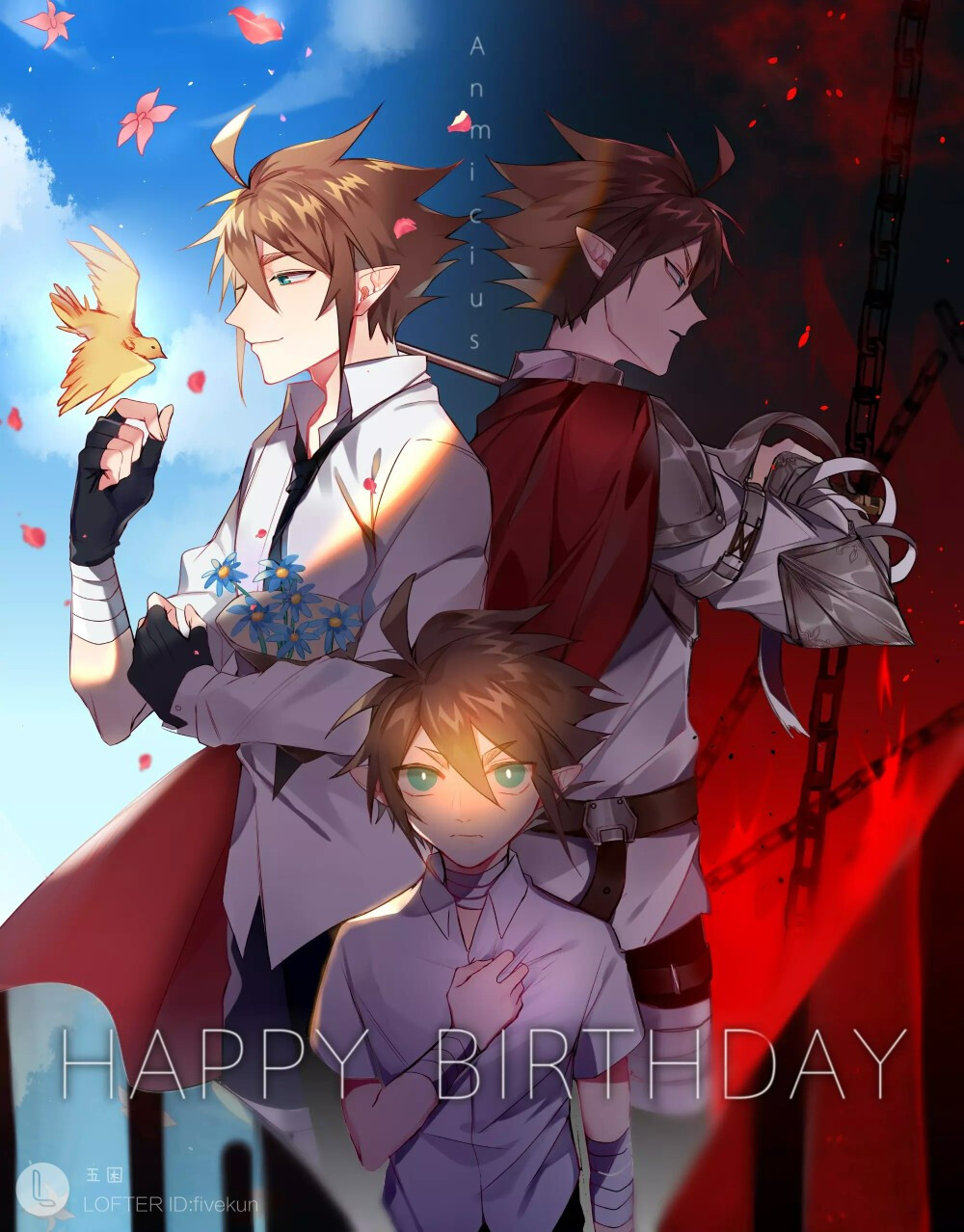 转自lofter
画师五困
祝我们永远的其实安迷修生日快乐啊！