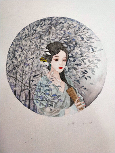 水彩临摹，舞者，古风，剑网三，from. 软糖