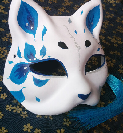 手绘面具纸浆面具，漫展cos猫妖专用道具。