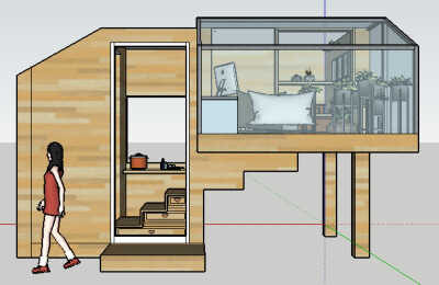 大二建筑学设计课程作业；27立方米复合居住体第一阶段设计；坡度与高差；自然与阳光