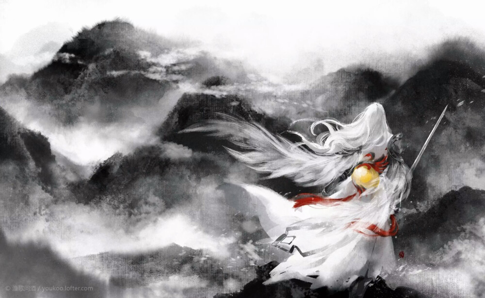 (李白)凤兮凤兮归故乡,遨游四海求其凰 图源lofter 画师:渔歌问酒 id